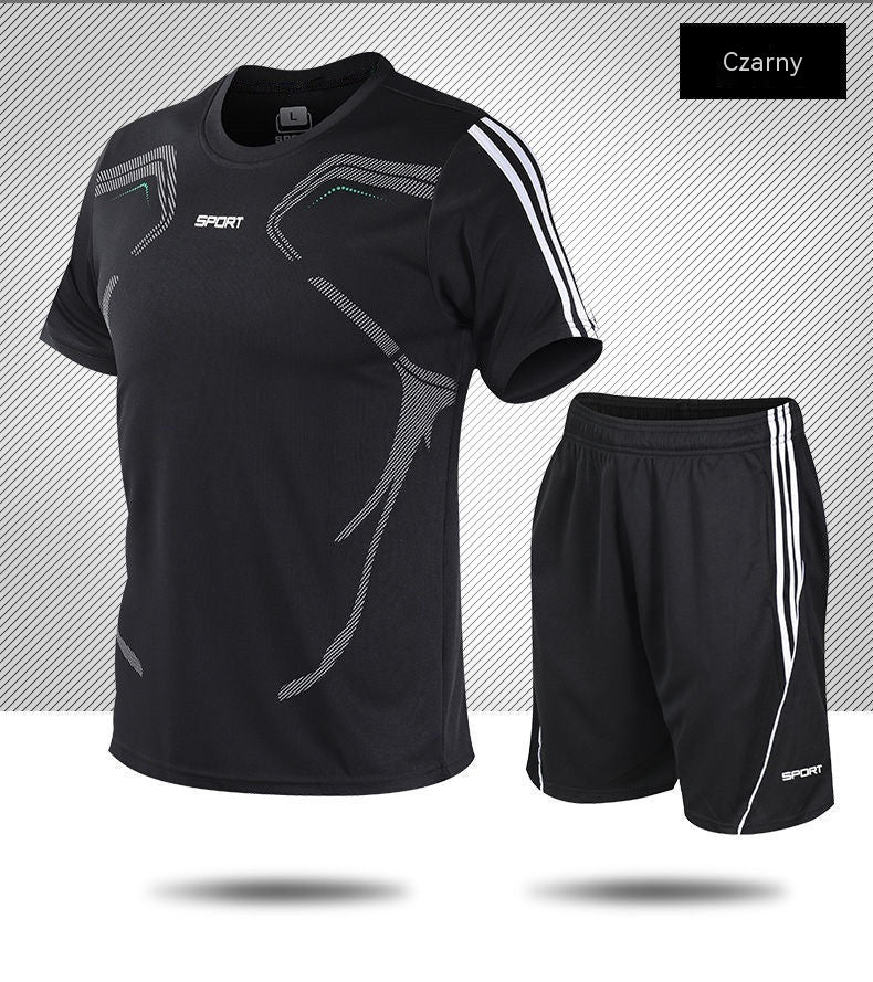 【L-5XL】Moški poletni športni komplet – majica s kratkimi rokavi in kratke hlače; ohlapen, ležeren slog, večje velikosti, moderen dizajn
