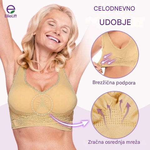 🔥 (3 kosi) Udoben modrček s čipko spredaj
