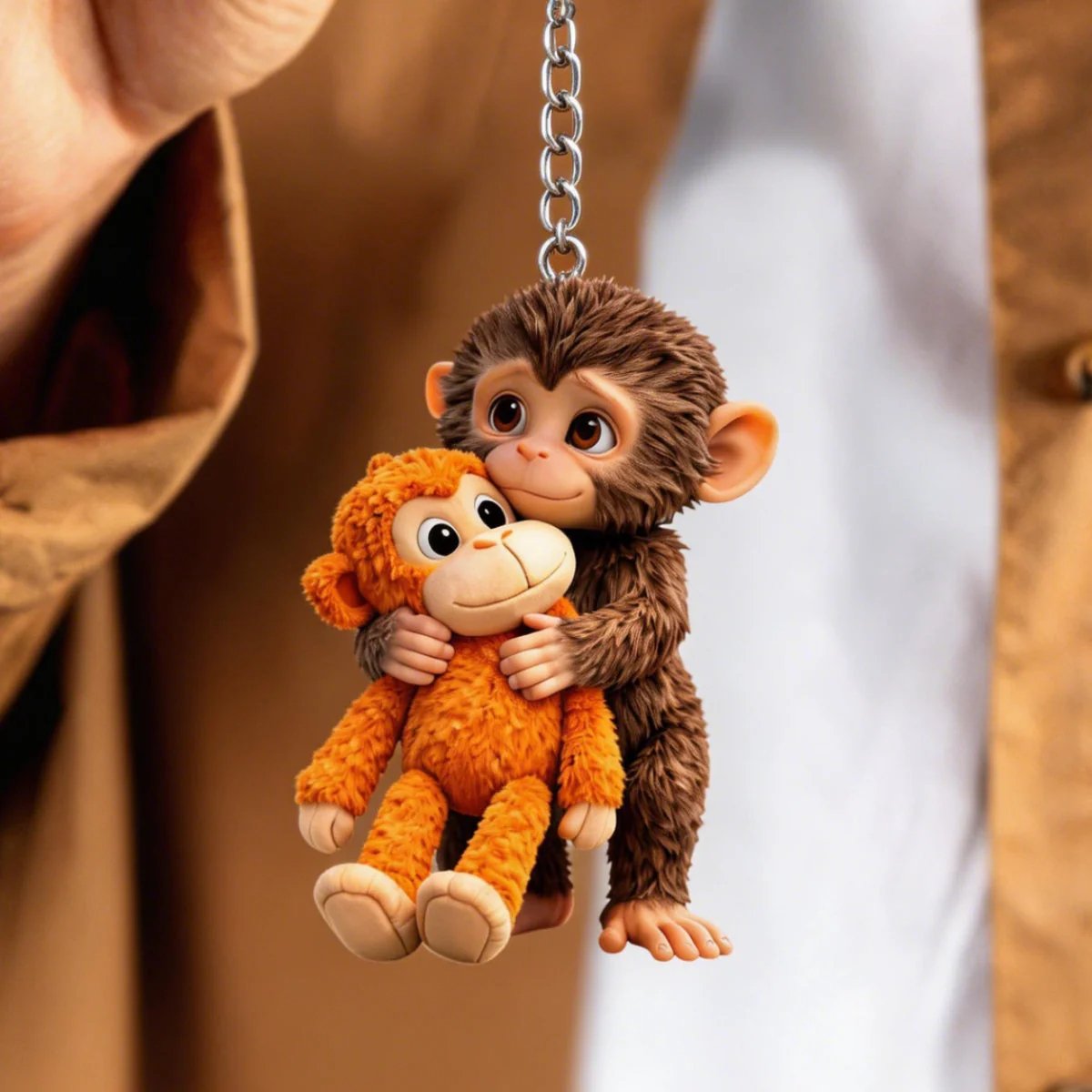 🏆 🐵 Llavero de mono 3D Viral Punch 💕🎁Un regalo conmovedor para amantes de los animales, familiares, amigos y seres queridos.