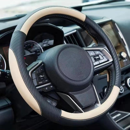 🔥Funda de volante de cuero genuino - Funda universal para volante de coche, antideslizante, duradera