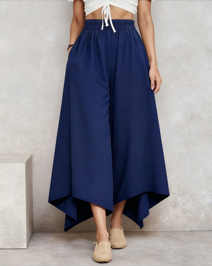 🥇【S-5XL】Damskie spodnie codzienne z wysokim stanem i szerokimi nogawkami – luźny krój i elegancki fason.