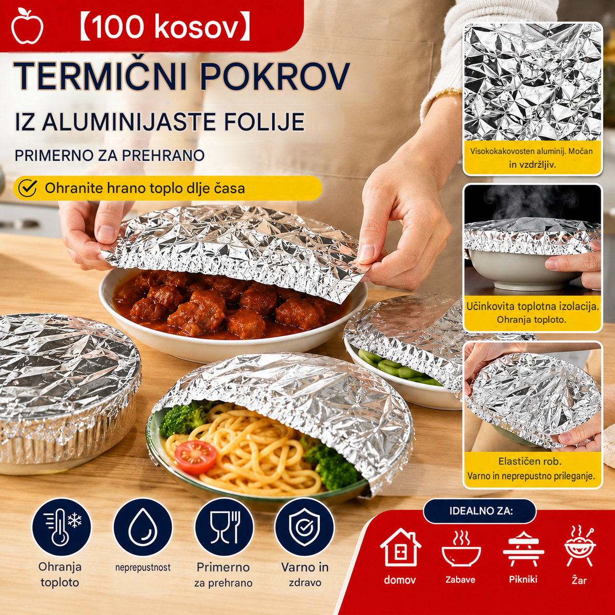 📢📢 50 % POPUST!⏰【100 kosov】 Izolacijski pokrov iz aluminijaste folije