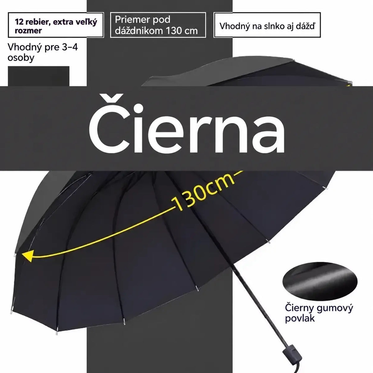 ☔【12 reber】Zložljiv dežnik, odporen proti vetru - vodoodporen in lahek, primeren za dež in sonce. Velik premer za vso družino! ✨