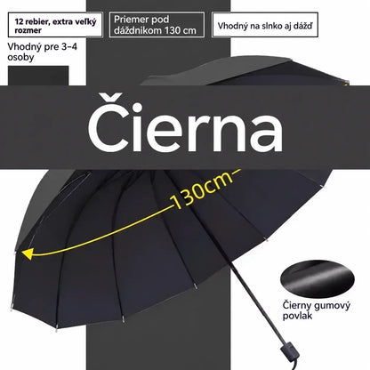 ☔【12 reber】Zložljiv dežnik, odporen proti vetru - vodoodporen in lahek, primeren za dež in sonce. Velik premer za vso družino! ✨