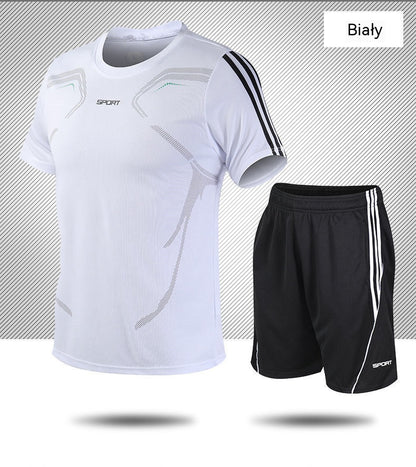 【L-5XL】Moški poletni športni komplet – majica s kratkimi rokavi in kratke hlače; ohlapen, ležeren slog, večje velikosti, moderen dizajn