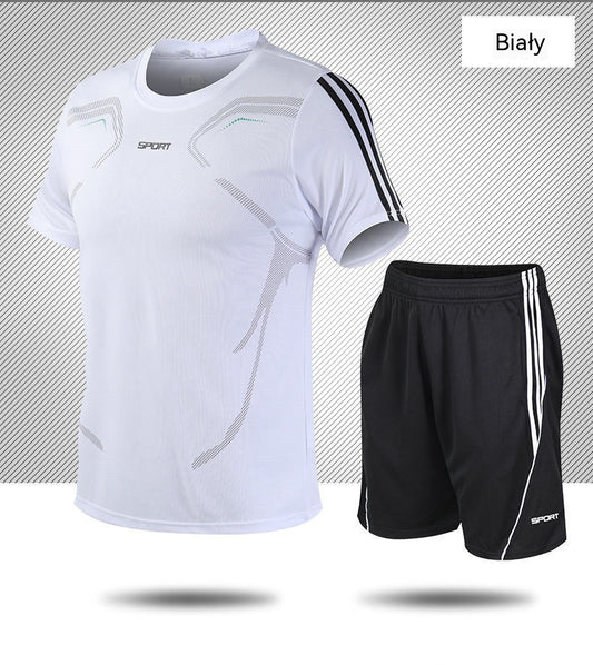 【L-5XL】Moški poletni športni komplet – majica s kratkimi rokavi in kratke hlače; ohlapen, ležeren slog, večje velikosti, moderen dizajn