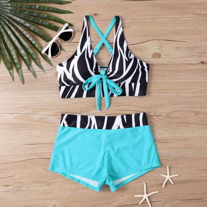 🏊‍👙【S-5XL】🌴Poletne elegantne kopalke za večje številke s potiskom, modne in lepe, ohlapne in udobne