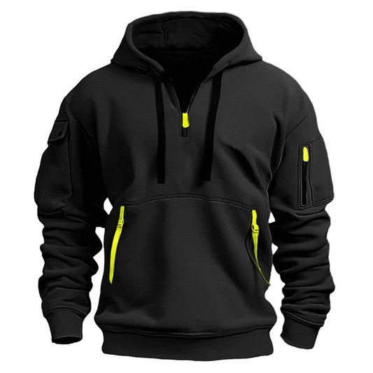【S-5XL】Męska sportowa bluza z kapturem zapinana na zamek i wiele kieszeni